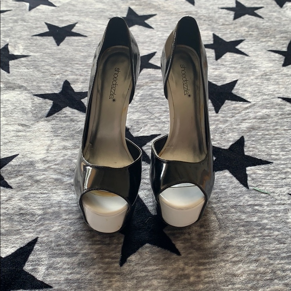 Sexy black and white stilettos